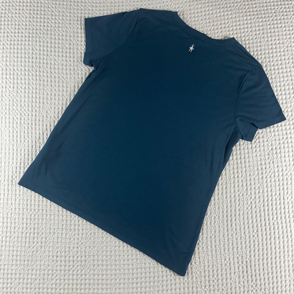 Smartwool Merino Sport Tee Womens XL Teal Blue Short Sleeve Hiking Top